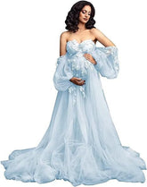 2025 Hot Selling Maternity Cosplay V-Neck Sheer Mesh Dress for Photo Shoots - Multiple Colors Available